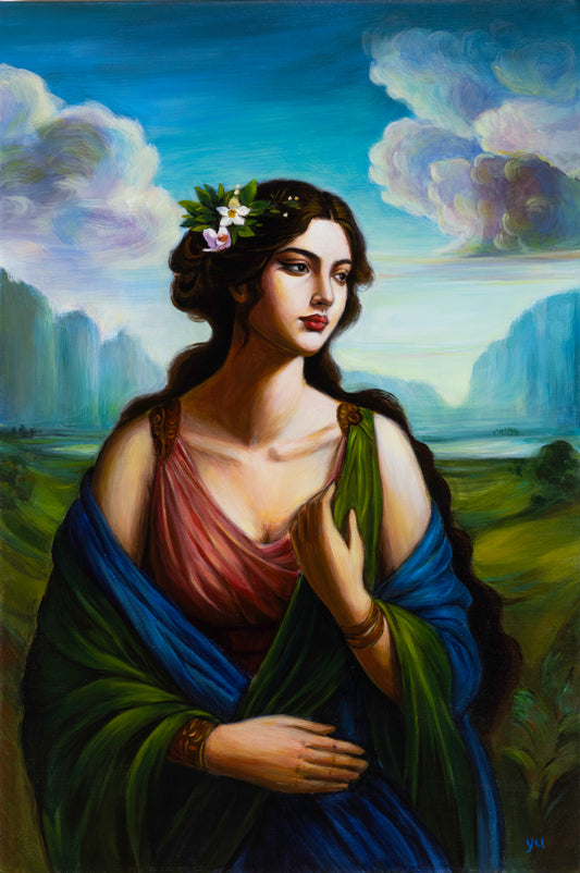 Original Painting 'Lady of the Lake' by Xiaoning Yu – Figurative Art on Canvas