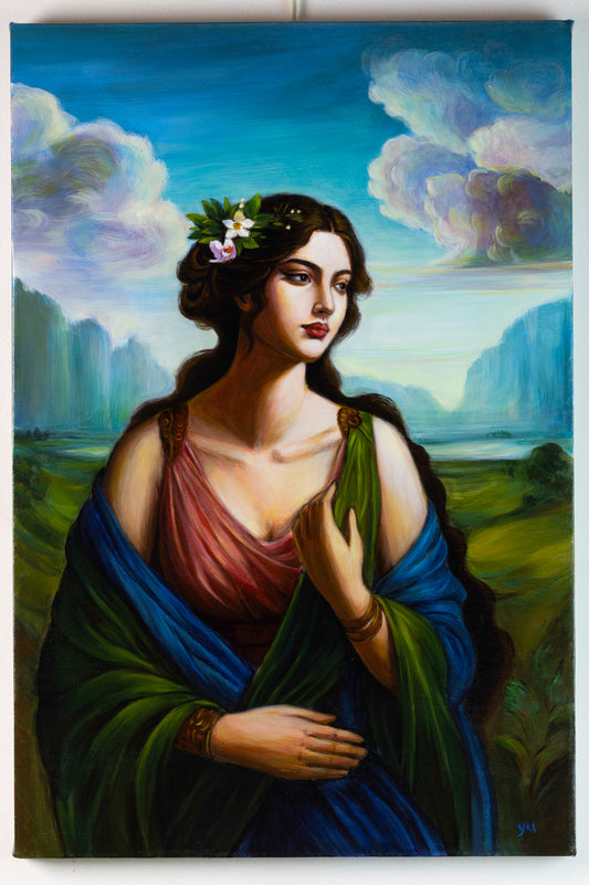 Original Painting 'Lady of the Lake' by Xiaoning Yu – Figurative Art on Canvas